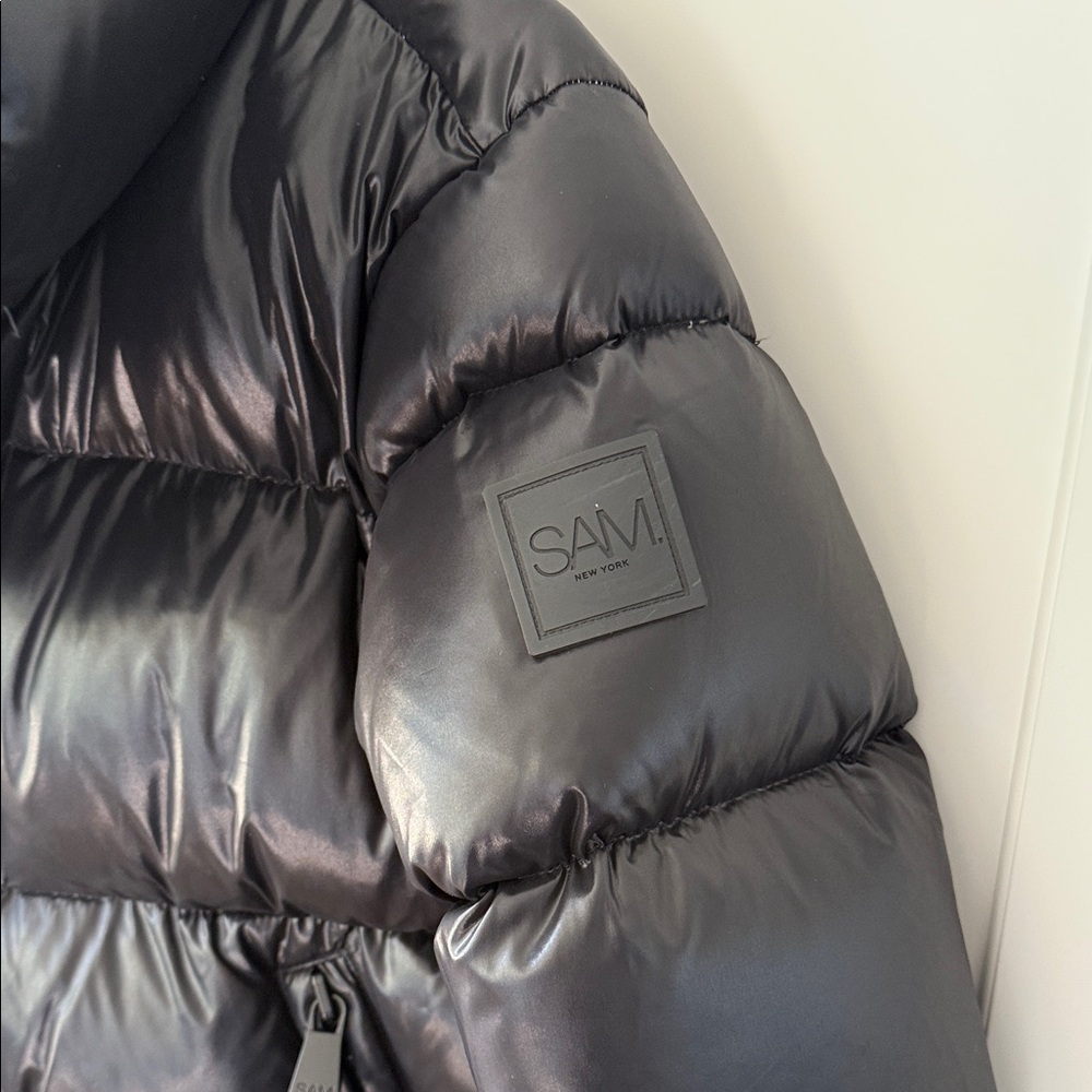 SAM. Shiny Black Down Jacket - Picture 2 of 5